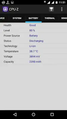 Check android phone bettary detail